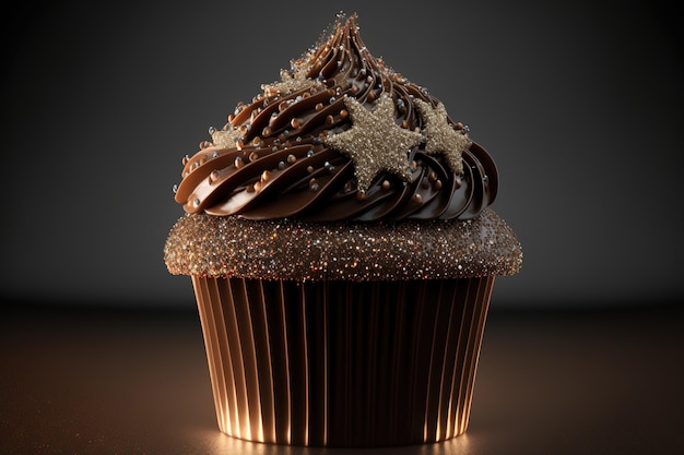 Sparkling chocolate cupcake