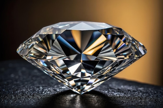 Sparkling diamond on dark background macro shot