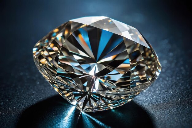 Sparkling diamond on dark background macro shot
