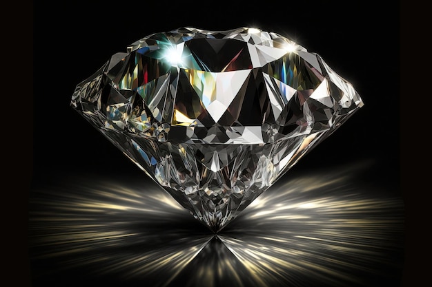 A sparkling diamond set against a black background that emphasizes the gem's brilliance Generated with AI