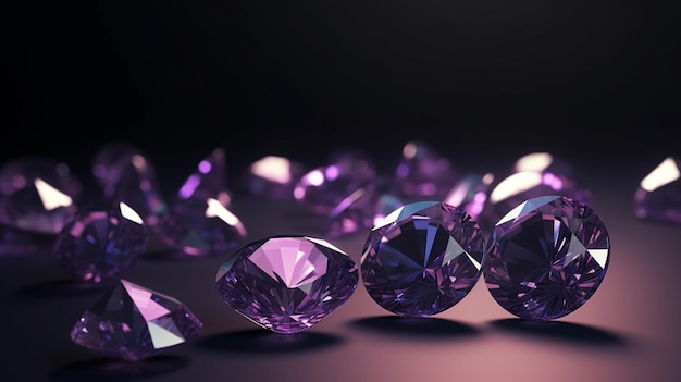 Sparkling diamonds on dark purple background