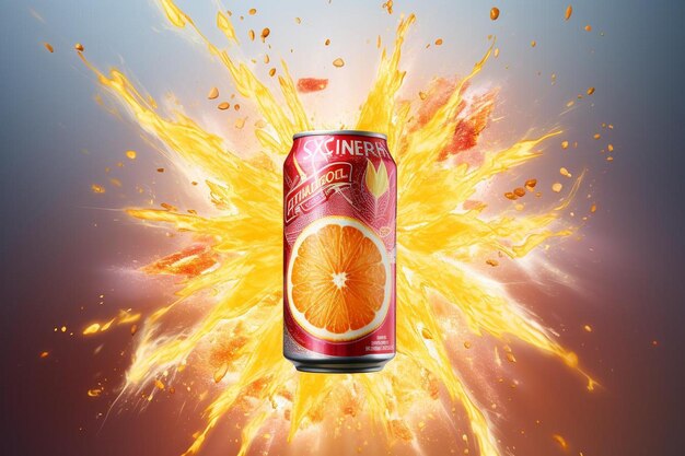 Foto sparkling energy drink met citrus explosion