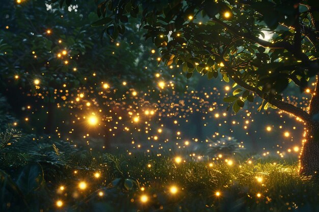 Photo sparkling fireflies illuminating summer nights oct