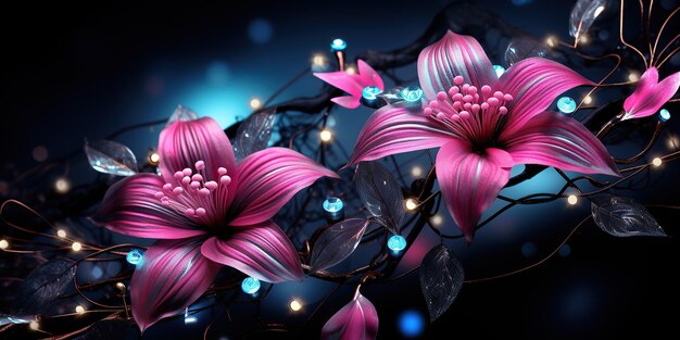 sparkling Fuchsia flower background