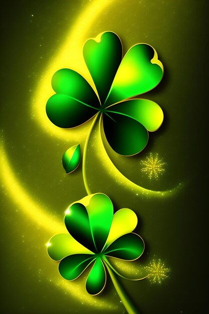 Sparkling golden green shamrock lucky st patrick's day