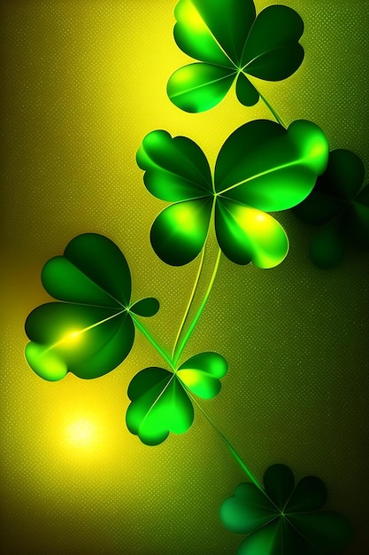 Sparkling golden green shamrock Lucky St Patrick's Day