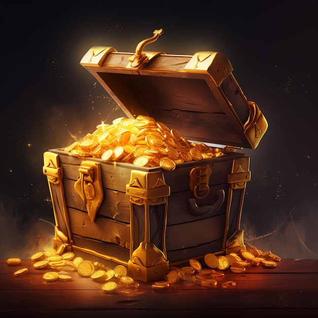 Sparkling GoldPlated Coin Treasure Box