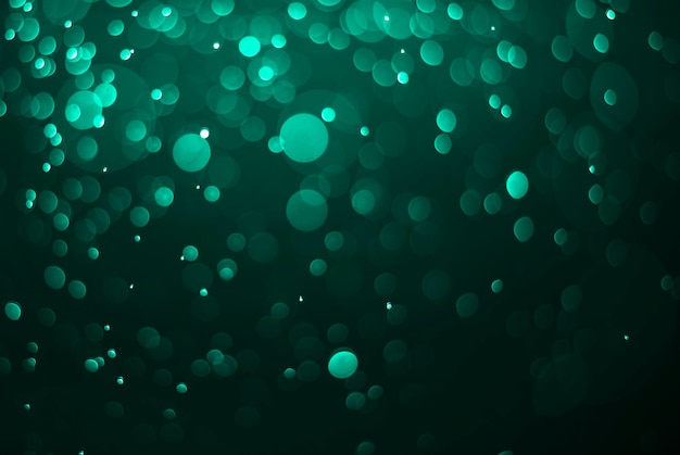 Sparkling green bokeh background Take pictures with digital camera Customize colors with photoshop