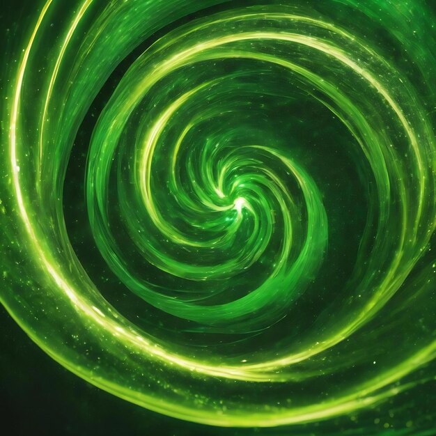 Sparkling green motion abstract swirl the cycle of events in life