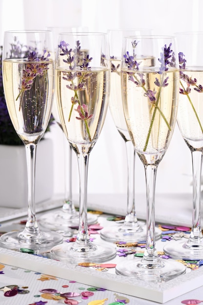 Sparkling lavender Champagne