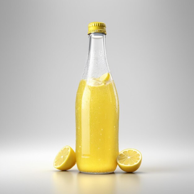 Photo sparkling lemonade bottle psd on a white background