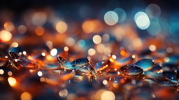 Sparkling Luxury Gold Glitter Bokeh Sparkles and Particles Generative AI