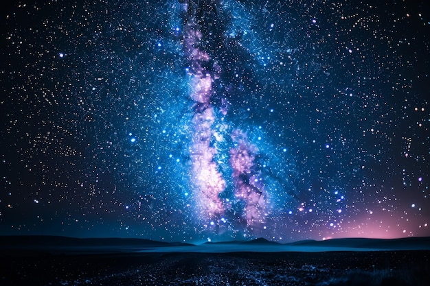 Photo sparkling night sky filled with stars and the milky way