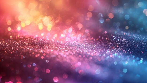 Sparkling Pink and Blue Bokeh Light Background