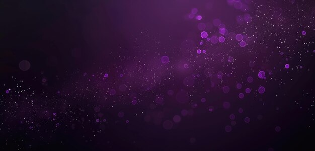 Photo sparkling purple particles on dark background