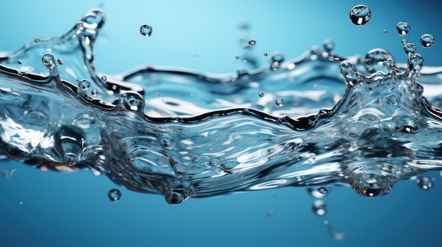 Sparkling Ripples Water Drops and Splashes on Clear Surface Generative AI