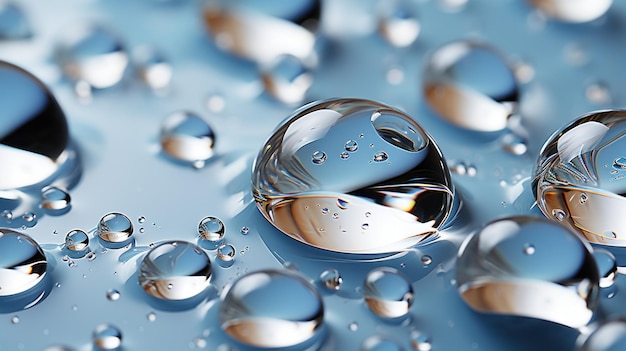 Photo sparkling ripples water drops and splashes on clear surface generative ai