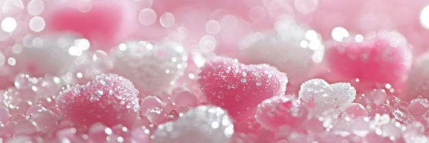 Sparkling Sea of Pink and White Hearts