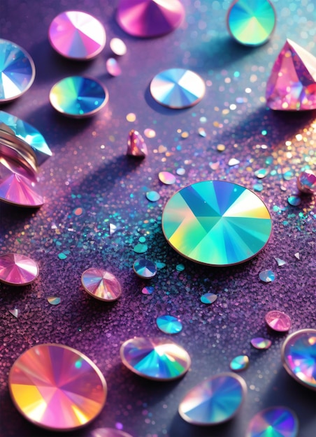 Sparkling shimmered rainbow texture background