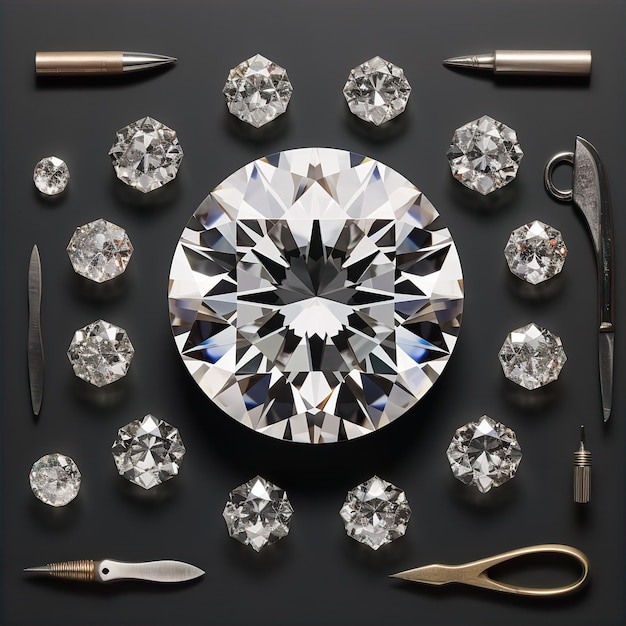 Sparkling and shimmering diamonds generated by AI