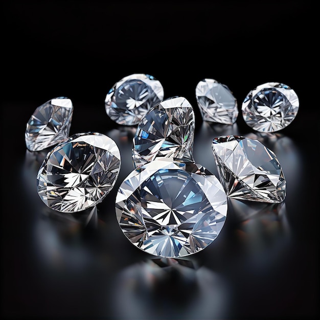 Sparkling and shimmering diamonds generated by AI