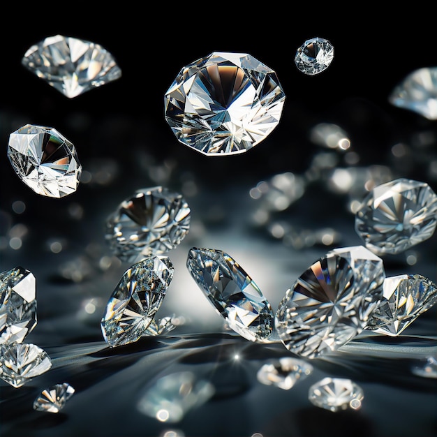 Sparkling and shimmering diamonds generated by AI