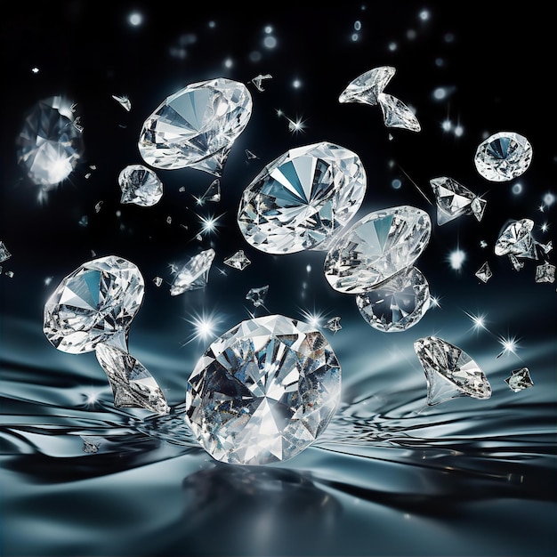 Sparkling and shimmering diamonds generated by AI