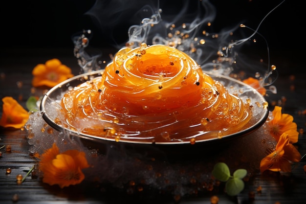 Photo the sparkling spirals of sweet jalebi