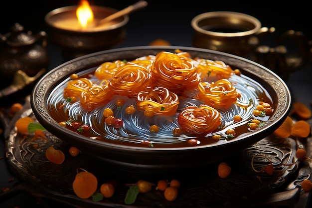 Photo the sparkling spirals of sweet jalebi