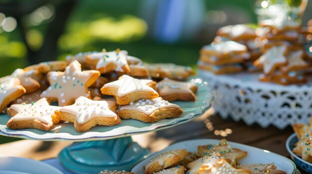 Photo sparkling starshaped cookies and other celestialthemed desserts adding a touch of whimsy to the