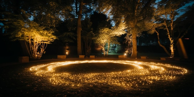 Foto cerchio scintillante di notte