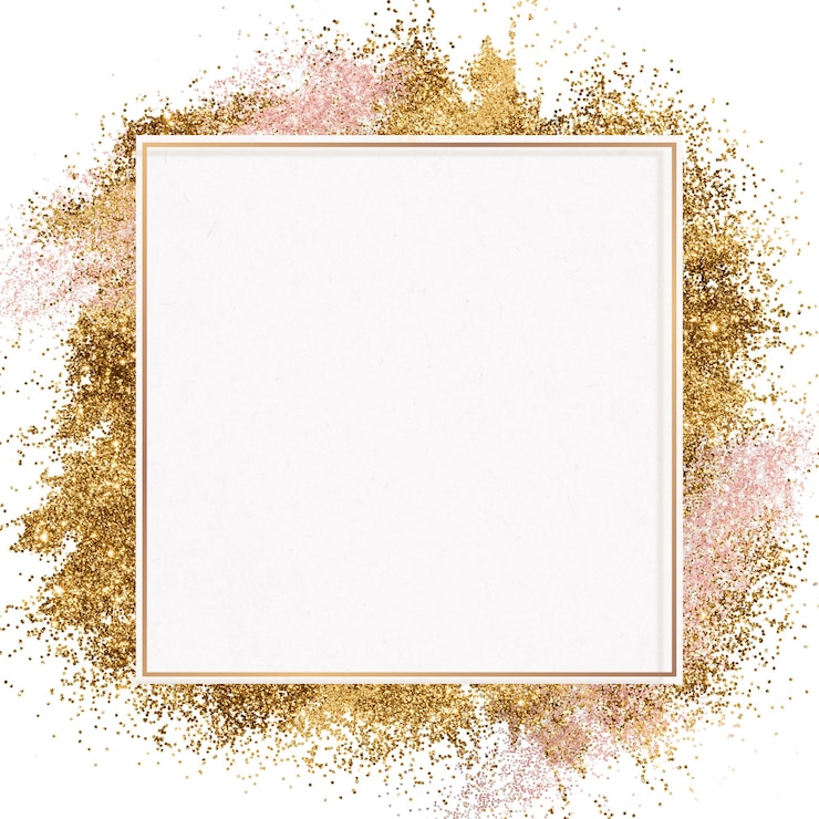 Foto sparkly gouden frame png op glitter achtergrond