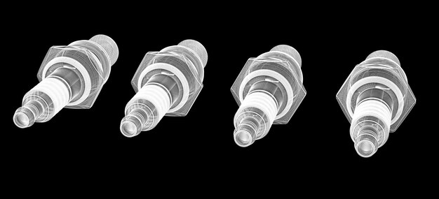 Sparkplug、ボディ構造、背景のワイヤーモデル