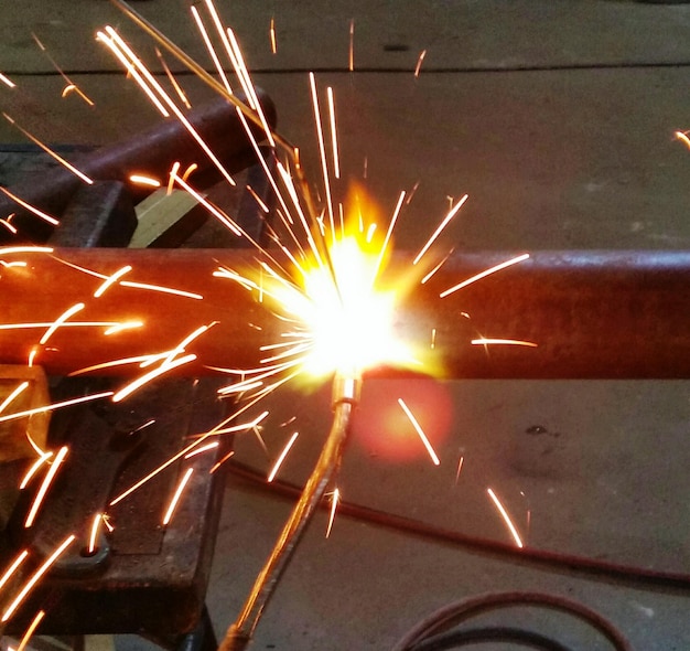 Sparks against blurred background