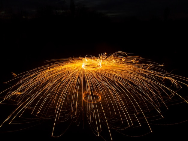 Sparks on a black background