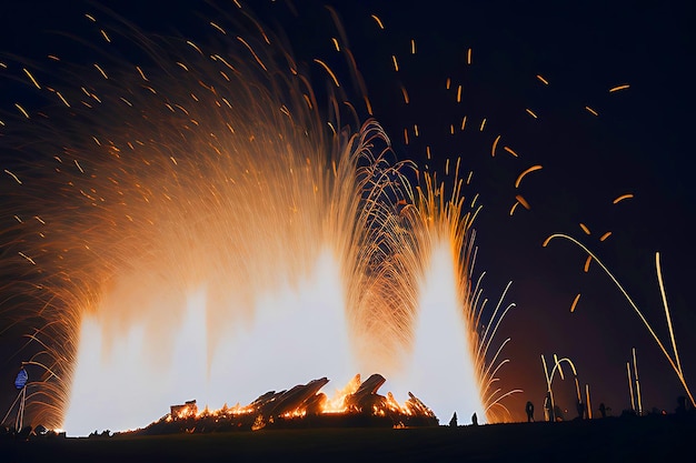 Photo sparks of bonfire night