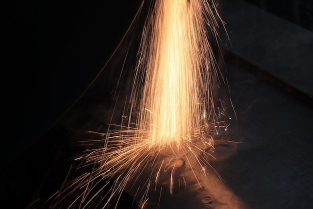 Sparks flying from the source
