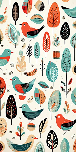 sparrow bird pattern art