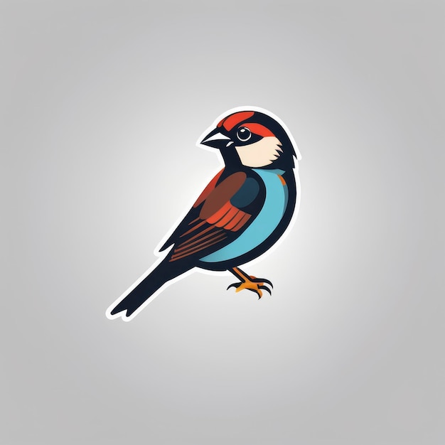 Sparrow icon illustration Minimalistic Logo vector Clipart design