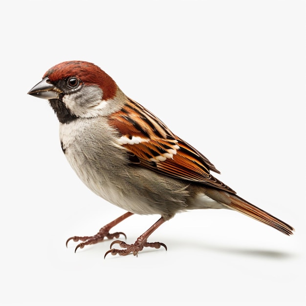 Sparrow with white background high quality ultra hd