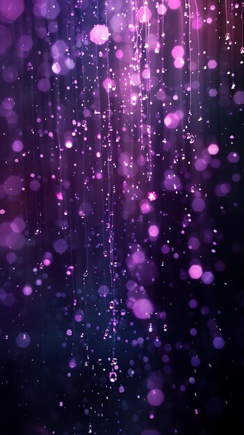 Sparse Radiant Drizzle With Scattered Mist and Purple Healin Glowing Y2K Collage Neon Background