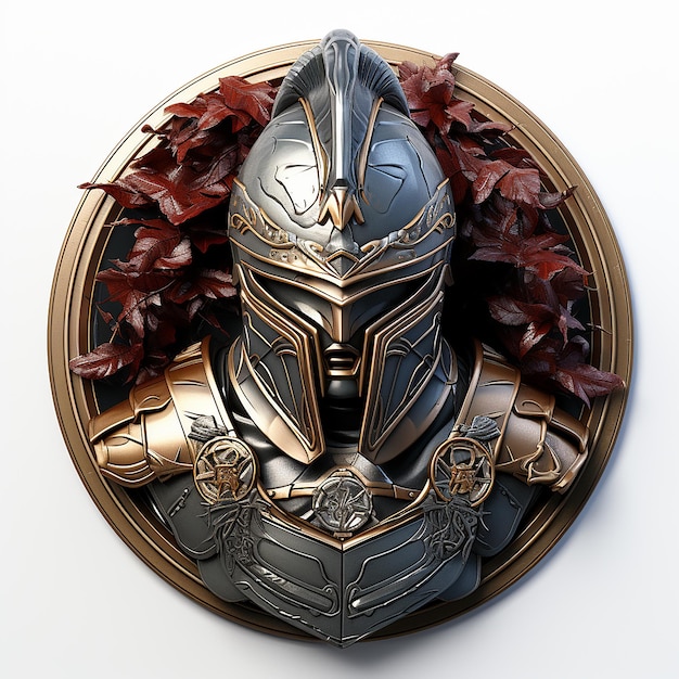 Photo spartan helmet emblem illustration