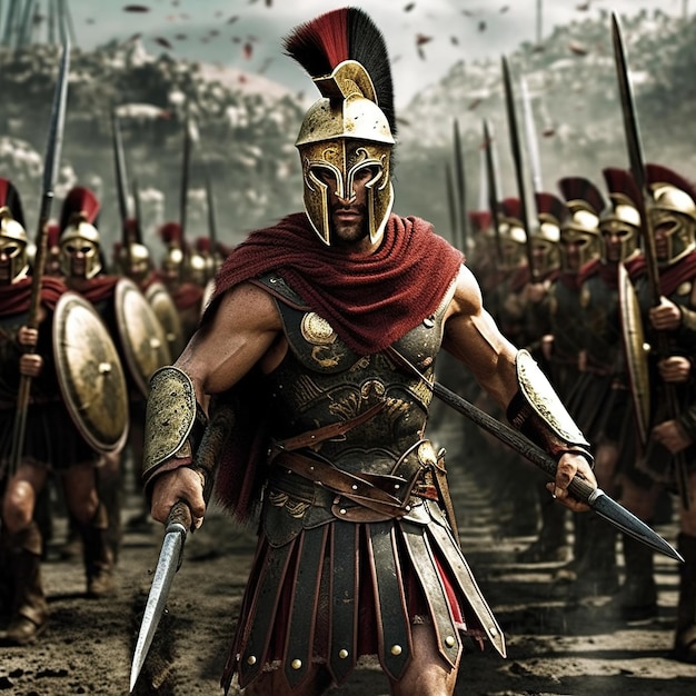 спартанские солдаты