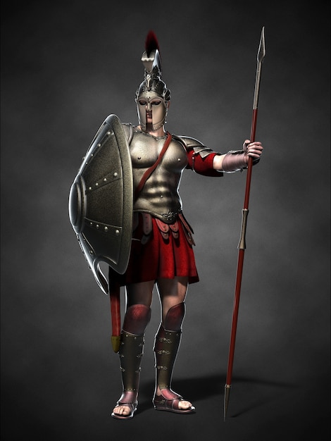 The Spartan warrior. 3d illustration