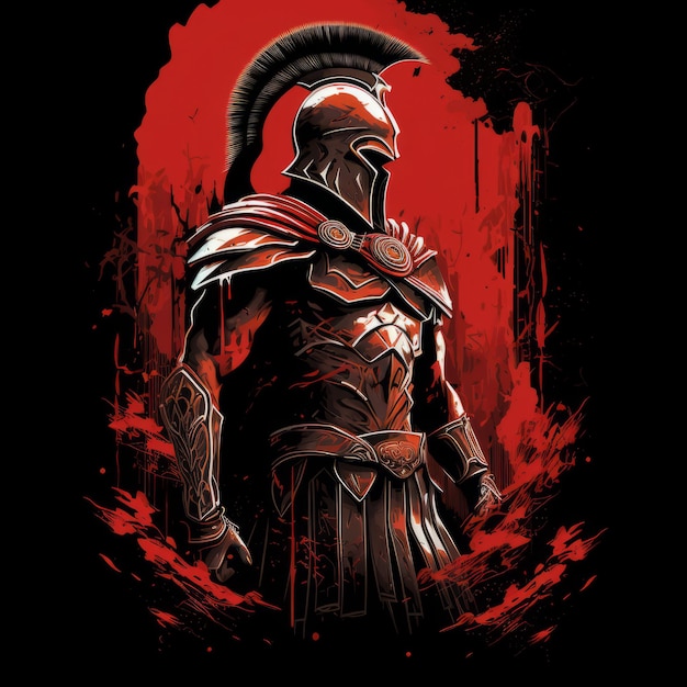 Spartan Warrior Costume Design For Tshirt