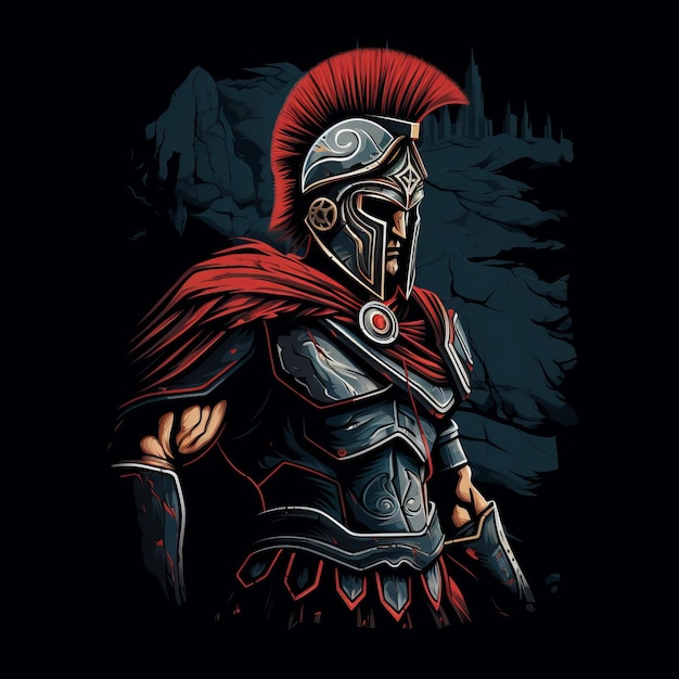 Spartan Warrior Nightgown Design For Tshirt