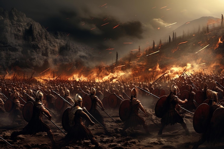 Photo spartans at thermopylae last stand against the persians