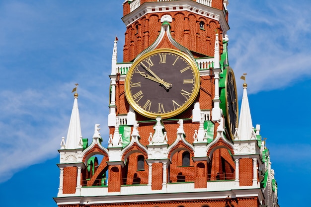 The Spasskaya Tower is the main tower with a through-passage on the eastern wall