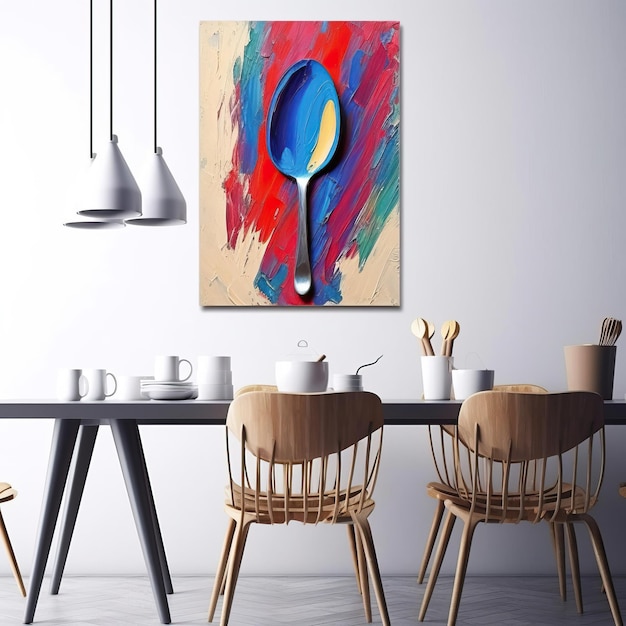 Photo spatula abstract expressionism art style white back