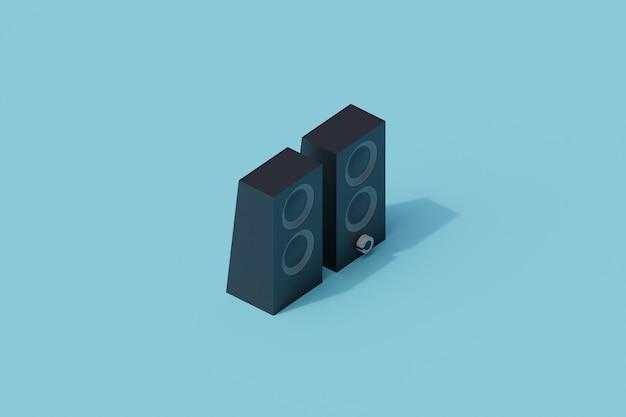 Speaker single isolated object. 3d render illustration isometric